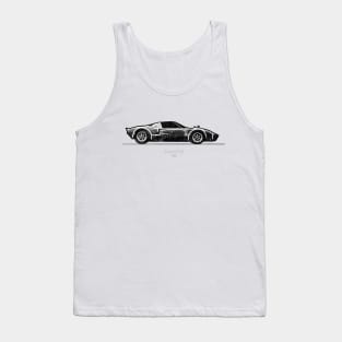 Ford GT40 1966 - Black and White Watercolor Tank Top